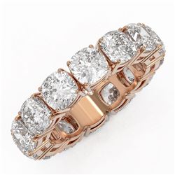 7.14 ctw Cushion Cut Diamond Eternity Ring 18K Rose Gold