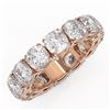Image 1 : 7.14 ctw Cushion Cut Diamond Eternity Ring 18K Rose Gold