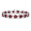 Image 1 : 30.06 ctw Ruby & Diamond Micro Pave Halo Bracelet 10K White Gold