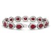 Image 2 : 30.06 ctw Ruby & Diamond Micro Pave Halo Bracelet 10K White Gold