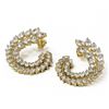 Image 1 : 16 ctw Pear Diamond Designer Earrings 18K Yellow Gold
