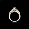 Image 2 : 2 ctw Certified Diamond Pave Solitaire Ring 10K Yellow Gold