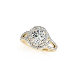 1.9 ctw Certified VS/SI Diamond Halo Ring 18K Yellow Gold