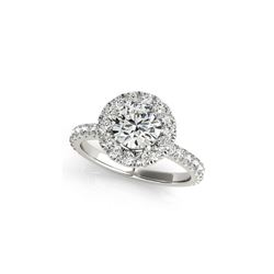 1.5 ctw Certified VS/SI Diamond Halo Ring 18K White Gold