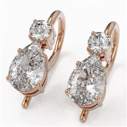 1.25 ctw Pear Cut Diamond Designer Earrings 18K Rose Gold