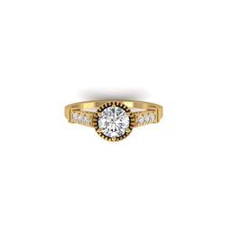 1.22 ctw Certified VS/SI Diamond Art Deco Ring 14K Yellow Gold