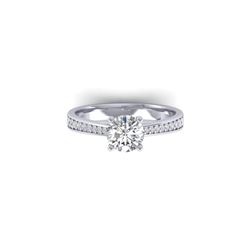 1.26 ctw Certified VS/SI Diamond Art Deco Ring 18K White Gold
