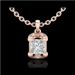 1.25 ctw Princess VS/SI Diamond Art Deco Necklace 18K Rose Gold