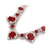 Image 2 : 75.21 ctw Ruby & VS Diamond Necklace 18K Rose Gold