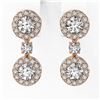 Image 2 : 1.84 ctw Diamond Designer Earrings 18K Rose Gold