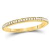 Image 1 : 10kt Yellow Gold Round Diamond Anniversary Stackable Band Ring 1/8 Cttw