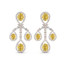 20.69 ctw Canary Citrine & VS Diamond Earrings 18K Rose Gold
