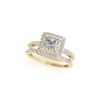 Image 1 : 1.01 ctw Certified VS/SI Princess Diamond 2pc Set Ring Halo 14K Yellow Gold