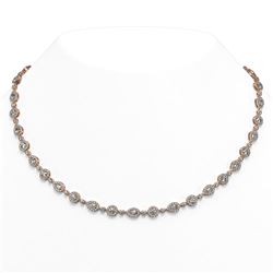 17 ctw Pear Diamond Designer Necklace 18K Rose Gold