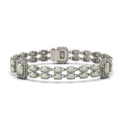 13.76 ctw Opal & Diamond Bracelet 14K White Gold