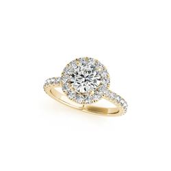 1.25 ctw Certified VS/SI Diamond Halo Ring 18K Yellow Gold