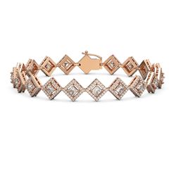 8.46 ctw Princess Cut Diamond Micro Pave Bracelet 18K Rose Gold