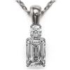 Image 1 : 0.6 ctw Emerald Cut Diamond Designer Necklace 18K White Gold