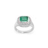 Image 1 : 1.90 ctw Emerald & Diamond Ring 14K White Gold