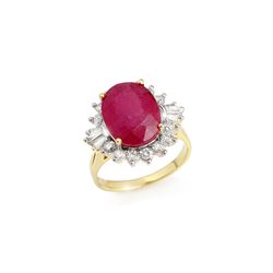 7.04 ctw Ruby & Diamond Ring 14K Yellow Gold
