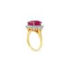 Image 2 : 7.04 ctw Ruby & Diamond Ring 14K Yellow Gold