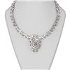 Image 1 : 12.01 ctw Morganite & Diamond Necklace 18K White Gold