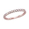 Image 1 : 10kt Rose Gold Round Diamond Bezel Set Stackable Band Ring 1/5 Cttw