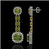 Image 2 : 18.38 ctw Tourmaline & Diamond Earrings 14K Yellow Gold