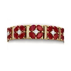 48.04 ctw Ruby & VS Diamond Bracelet 18K Yellow Gold
