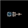 Image 2 : 2 ctw Certified Intense Blue Diamond Stud Earrings 10K Rose Gold