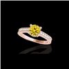 Image 1 : 1.45 ctw Certified SI Intense Yellow Diamond Antique Ring 10K Rose Gold