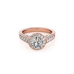 1.8 ctw Certified VS/SI Diamond Halo Ring 18K Rose Gold