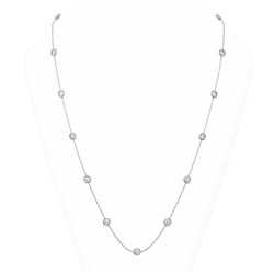 12.75 ctw Diamond Station 32 Inch Necklace 18K White Gold