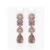 Image 1 : 10.3 ctw Morganite & Diamond Earrings 18K Rose Gold