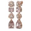 Image 2 : 10.3 ctw Morganite & Diamond Earrings 18K Rose Gold