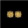 Image 1 : 2.11 ctw Certified Intense Yellow Diamond Stud Earrings 10K Rose Gold
