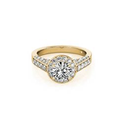 1.5 ctw Certified VS/SI Diamond Halo Ring 18K Yellow Gold