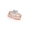 Image 1 : 1.18 ctw Certified VS/SI Princess Diamond 2pc Set Ring Antique 14K Rose Gold