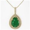 Image 2 : 42.84 ctw Emerald & Diamond Victorian Necklace 14K Yellow Gold