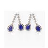Image 1 : 15.49 ctw Sapphire & Diamond Earrings 18K Rose Gold