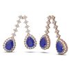 Image 2 : 15.49 ctw Sapphire & Diamond Earrings 18K Rose Gold