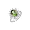 Image 1 : 3.40 ctw Green Tourmaline & Diamond Ring 14K White Gold