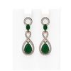 Image 1 : 9.85 ctw Emerald & Diamond Earrings 18K Rose Gold