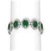Image 1 : 50.03 ctw Emerald & Diamond Bracelet 18K White Gold