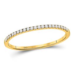 10kt Yellow Gold Round Diamond Timeless Stackable Band Ring 1/8 Cttw