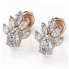 Image 1 : 1.75 ctw Oval Cut Diamond Designer Earrings 18K Rose Gold