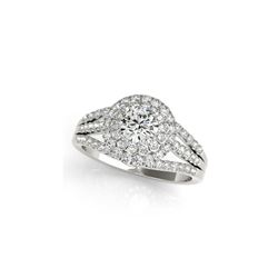 1.25 ctw Certified VS/SI Diamond Halo Ring 18K White Gold