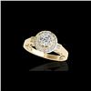Image 1 : 1.5 ctw Certified Diamond Solitaire Halo Ring 10K Yellow Gold