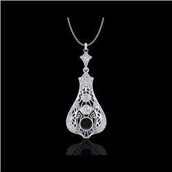 1.75 ctw Fancy Black Diamond Art Deco Stud Necklace 18K White Gold