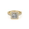 Image 1 : 1.05 ctw Certified VS/SI Princess Diamond Halo Ring 18K Yellow Gold